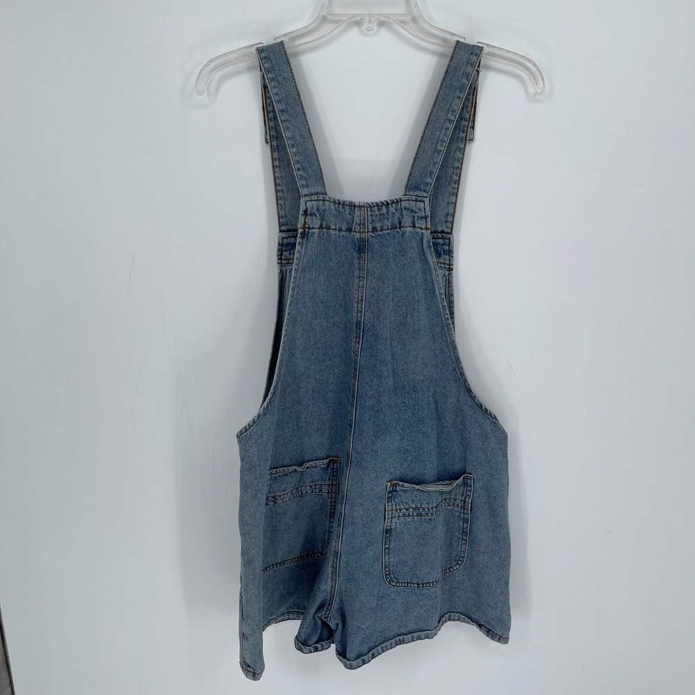 DAZY Women's Blue Denim Pocket Utility Relaxed Fit Shortall Overalls Size XL - Picture 2 of 7